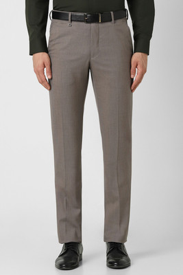 VAN HEUSEN Slim Fit Men Grey Trousers