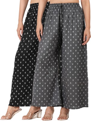 PALAZZO DESIGNS Relaxed Women Black, Grey Trousers