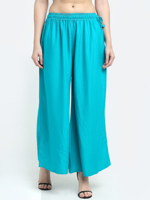 VALLES365 by S.c. Pocket Palazzo Flared Women Green Trousers