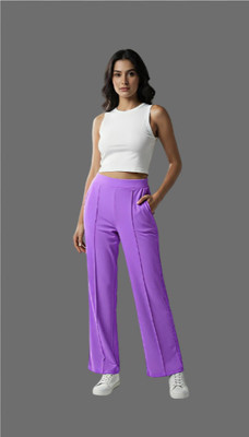 LAXMISPORTS Straight Fit Women Purple Trousers
