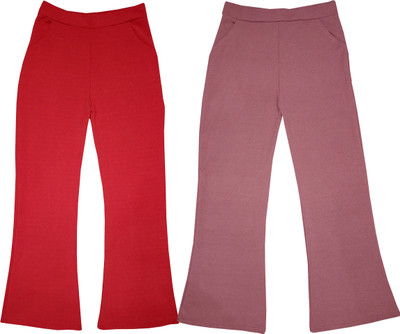 adibaba Regular Fit Women Pink, Red Trousers