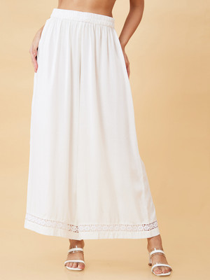 Globus Flared Women White Trousers