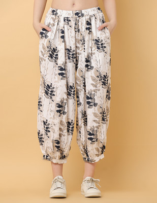 Black & Blah Blah Loose Fit Women Cream Trousers