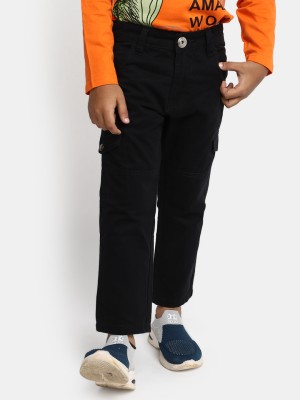 V-MART Regular Fit Boys Black, Black Trousers