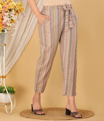 sadamy Regular Fit Women Beige Trousers