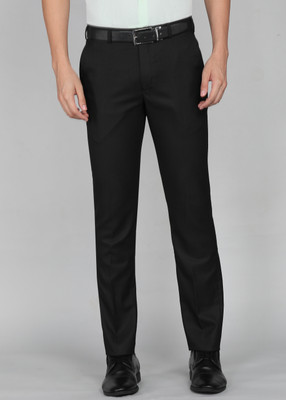 PARK AVENUE Slim Fit Men Black Trousers