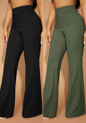 NUCOUTHS the style you love Regular Fit Women Green, Black Trousers