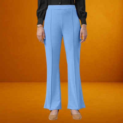 Anitafashion Loose Fit Women Light Blue Trousers