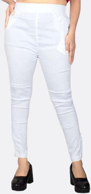 chhak Slim Fit Women White Trousers