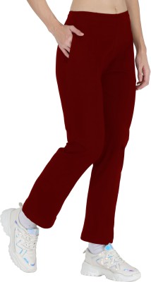 Star Lath Relaxed, Regular Fit Girls Maroon Trousers