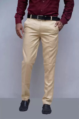 FUBAR Regular Fit Men Cream Trousers