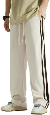 SAVAYO Loose Fit Men Cream Trousers