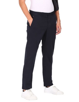 TOMMY HILFIGER Regular Fit Men Dark Blue Trousers