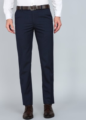 PETER ENGLAND Slim Fit Men Dark Blue Trousers