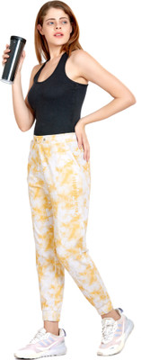 MAYSIXTY Printed Women Yellow Track Pants