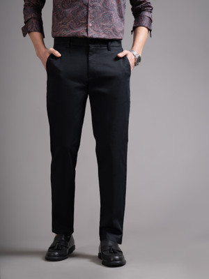 British Club Slim Fit Men Black Trousers