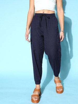 Berrylush Regular Fit Women Blue Trousers