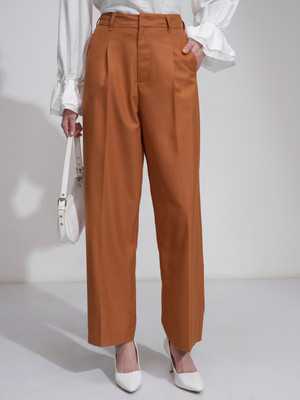 Tokyo Talkies Flared Women Brown Trousers