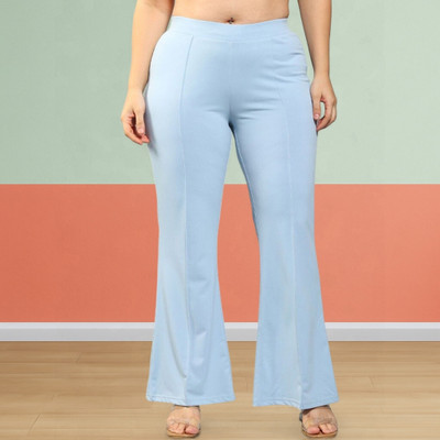Anitafashion Loose Fit Women Light Blue Trousers