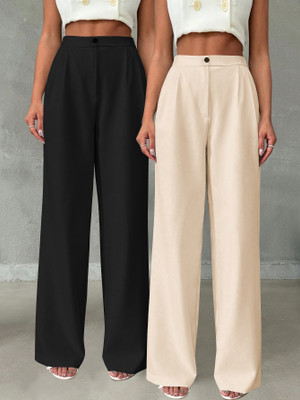 CILIMILI Relaxed Women Black Trousers