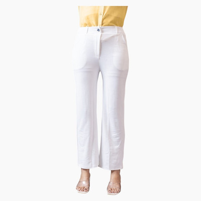 INDIANRANG Regular Fit Women White Trousers