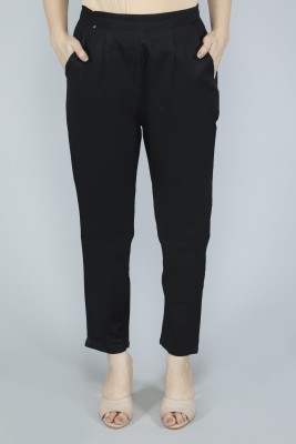 SPRINGPEACH Straight Fit Women Black Trousers