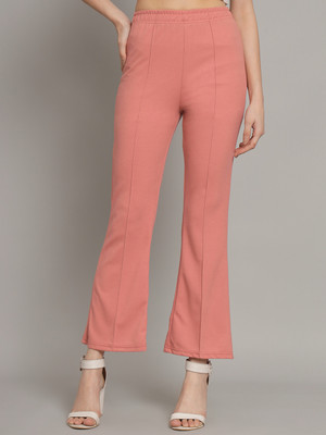 Q-Rious Regular Fit Women Pink Trousers