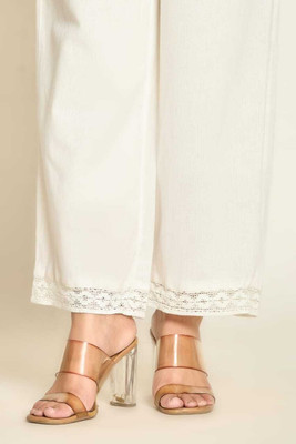 Tafsim Straight Fit Women White Trousers