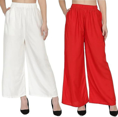 ABE Regular Fit Women White, Red Trousers