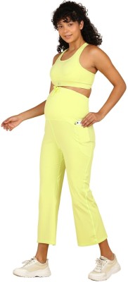 Zelena Regular Fit Women Yellow Trousers