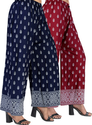 4K FASHION Relaxed Women Blue, Maroon Trousers