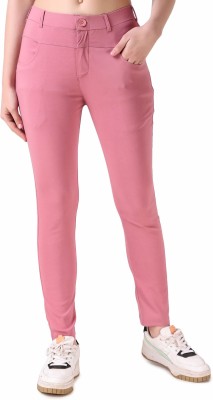 Abhi Ansh Fasshion Skinny Fit Women Pink Trousers