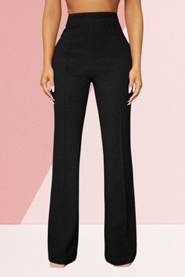 SKD TRENDZ Comfort Fit, Regular Fit Women Black Trousers