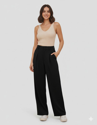 Belvik Relaxed Women Black Trousers