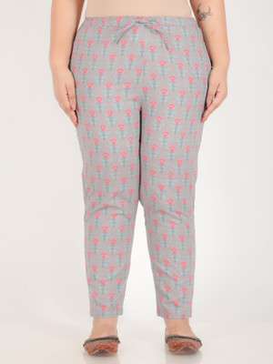 Aramya Comfort Fit Women Grey, Pink Trousers