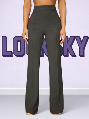 Trendofnaari Loose Fit Women Grey Trousers