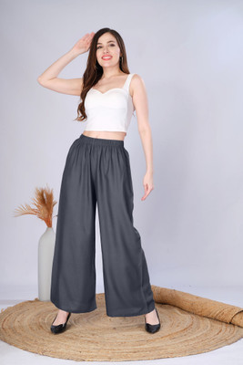 Vivika Flared Women Grey Trousers