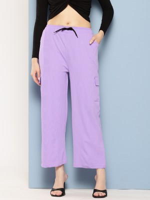 MUHURATAM Regular Fit Women Purple Trousers