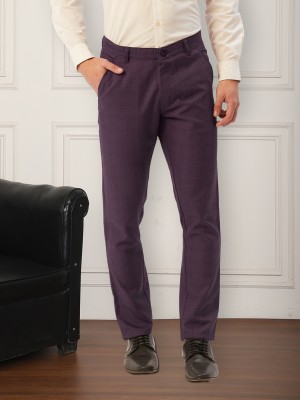 JAINISH Tapered Men Maroon Trousers