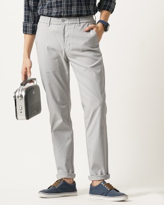 British Club Slim Fit Men Grey Trousers