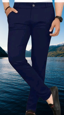 Advikfashion Slim Fit Men Blue Trousers