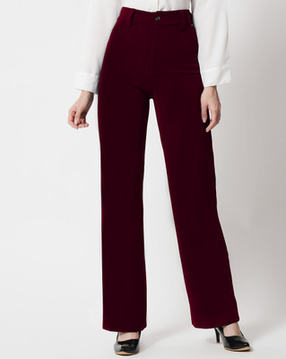 Toochki Slim Fit Women Purple Trousers