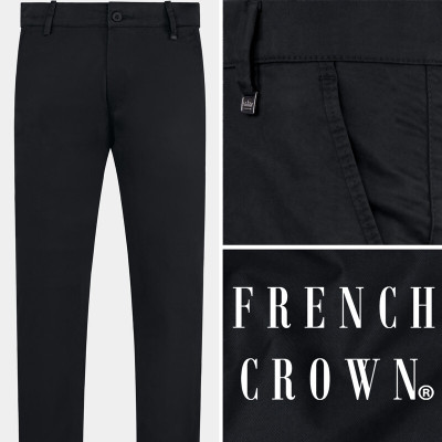 french crown Regular Fit Men Black Trousers