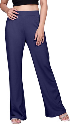 KNOVA Flared Women Dark Blue Trousers
