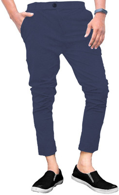 RAOSHAB Regular Fit Men Dark Blue Trousers