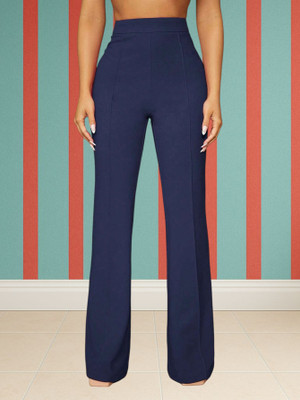 HouseOfCommon Loose Fit Women Blue Trousers