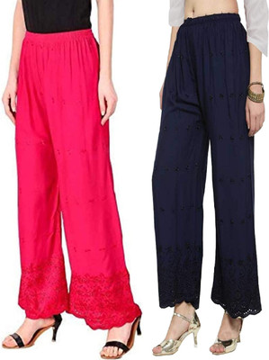 Kanna Fabric Regular Fit Women Pink Trousers