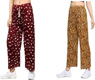 LETZ DEZINE Relaxed, Regular Fit Women Maroon, Gold Trousers