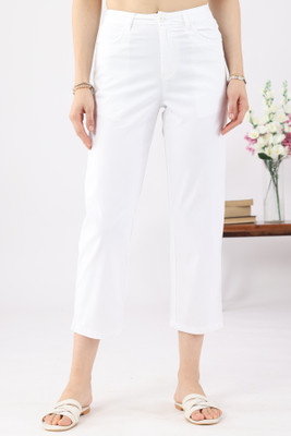 mustard Regular Fit Women White Trousers
