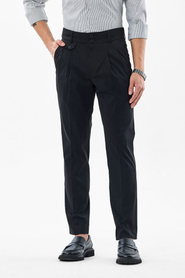 Snitch Slim Fit Men Black Trousers